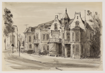 30024 Gezicht op de huizen aan de Amsterdamsestraatweg 1 (rechts) -7 te Utrecht, met links de ingang van de Herenweg.